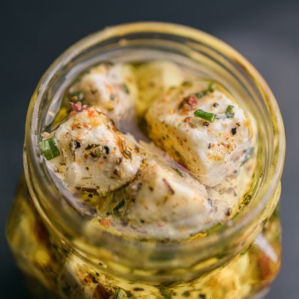 Le Bocal de Fromages de Chèvre Marinés